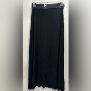 Black Maxi Skirt with Belt